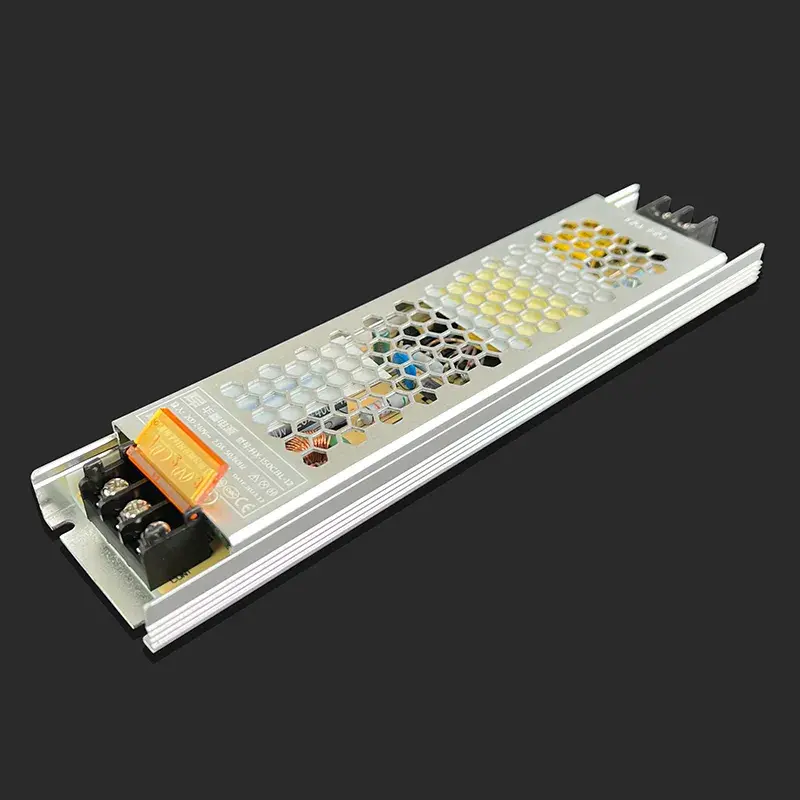 Nguồn điện hộp đèn DC 12V 12.5A 12Vdc 150 watt, Vỏ đen Nguồn điện chiếu sáng LED mỏng 12V