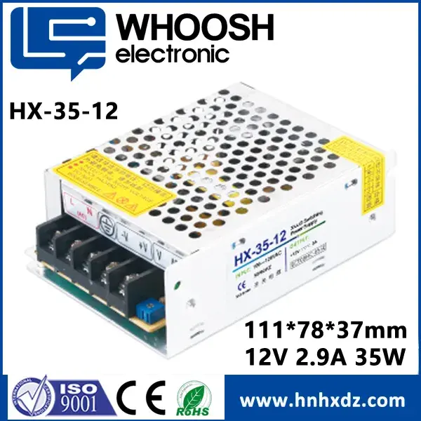 Nguồn điện LED 35W 12V 24V có độ ổn định cao Bảo vệ SC, OV, OL Hiệu suất cao,